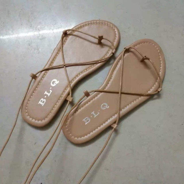 Giày Sandal Buộc Dây BLQ Phong Cách Ulzzang Hàn Quốc