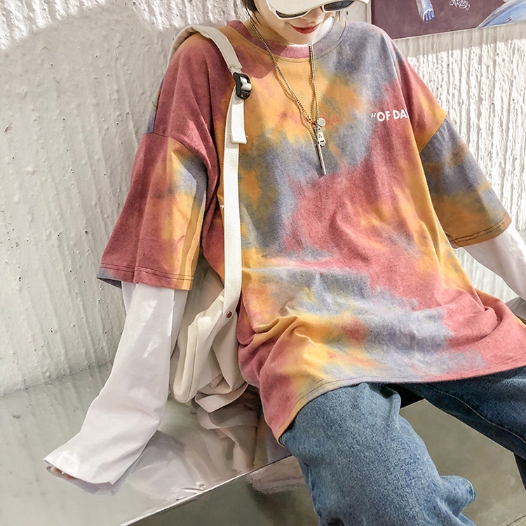 NRVP Áo thun tay ngắn kiểu dáng đơn giản phong cách Harajuku Letter Printed