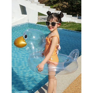 Phao bơi trong suốt hình con vịt dễ thương cho trẻ em chơi đùa an toàn dưới nước đi biển mùa hè