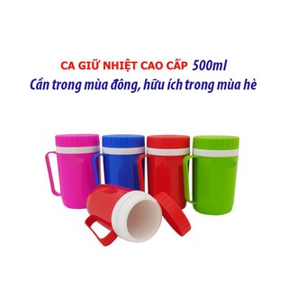 Ca giữ nhiệt, ca cách nhiệt, ca giữ nóng lạnh, ca đá nhựa 2 lớp 500ml. V768