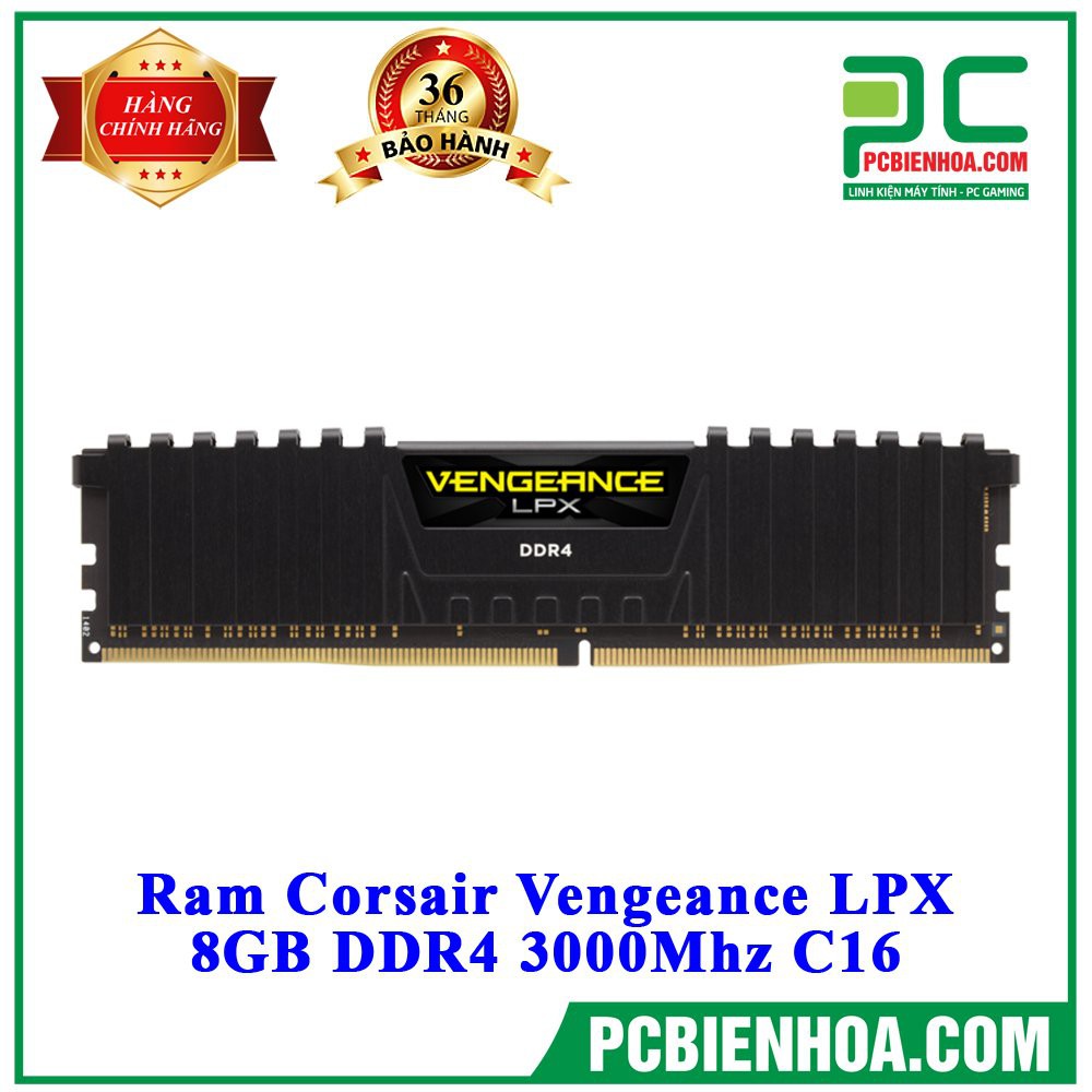 [Mã ELMS4 giảm 7% đơn 500K] RAM CORSAIR VENGEANCE LPX 8GB DDR4 3000MHZ C16