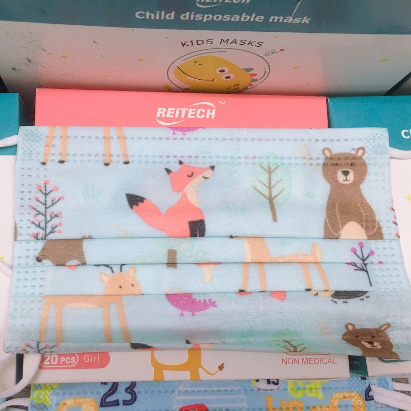 ❤️FREE SHIP❤️ Khẩu Trang Cho Bé 4-12 Tuổi [Hỏa Tốc 30p] - Hình In Ngộ Nghĩnh - Nhiều Màu Sắc - Hộp 50 cái