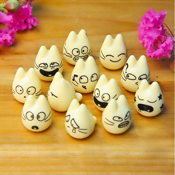 Bộ mô hình 12 sắc thái của Chibi Totoro thích hợp trang trí tiểu cảnh, móc chìa khóa, DIY