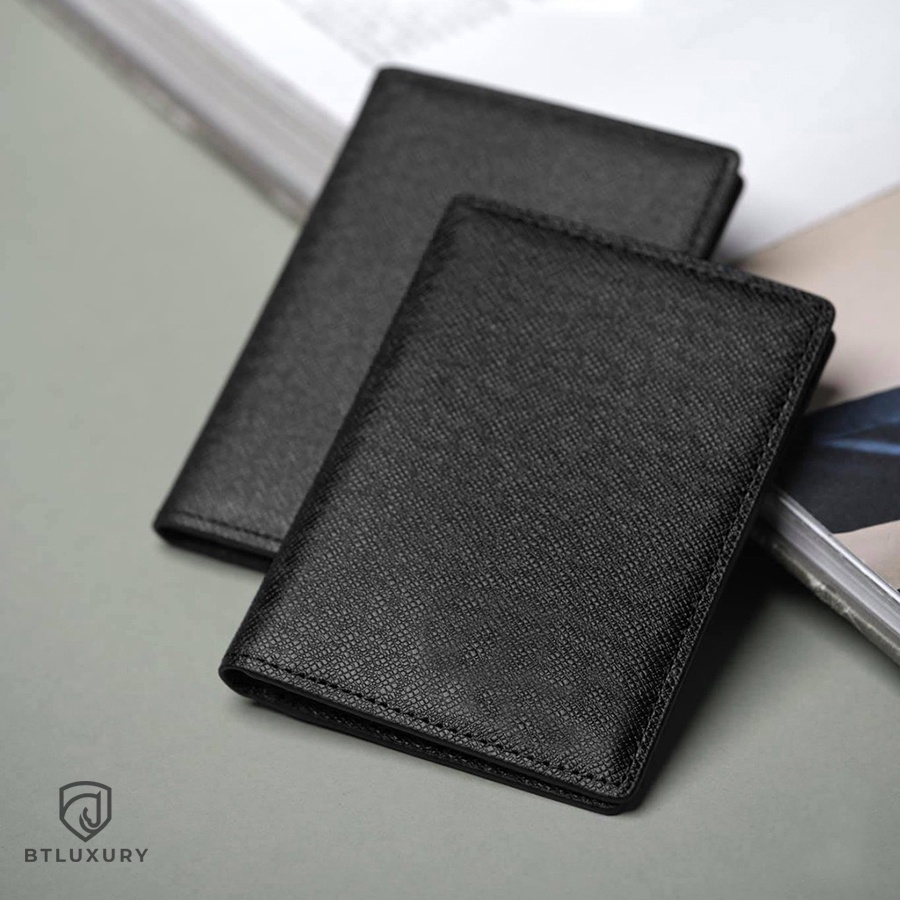 Ví nam mini đựng thẻ VS22 chất da Saffiano bền đẹp chống nước thương hiệu BTLUXURY