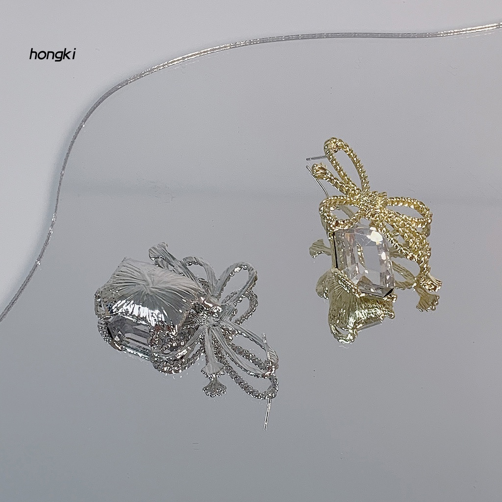 Khuyên tai thắt nơ hình học cỡ lớn thời trang dự tiệc