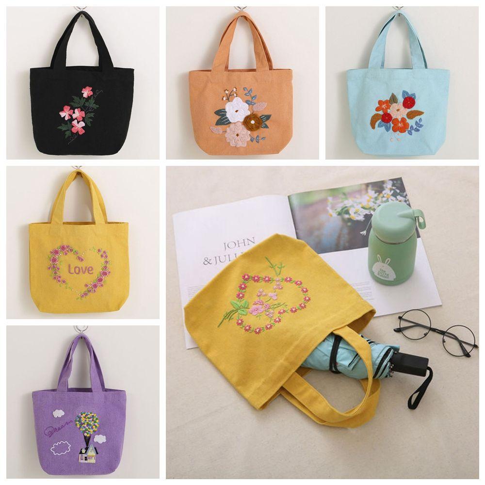 Túi Vải Canvas Thêu Họa Tiết Xinh Xắn Tự Làm Cho Người Mới Bắt Đầu