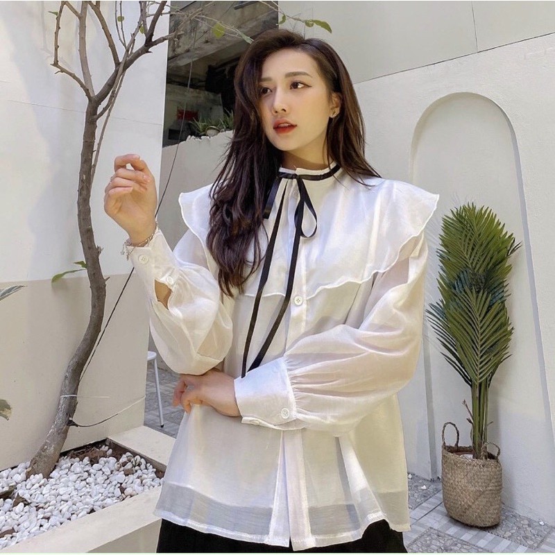 Áo somi peplum chất voan cao cấp siêu xinh sang chảnh kèm ảnh thật | BigBuy360 - bigbuy360.vn