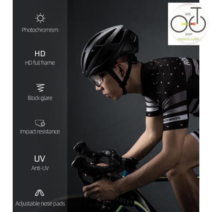 Kính ROCKBROS Đi Xe Đạp Phân Cực Với Tròng Kính Photochromic Chống Gió Chống Bụi UV400 Cho Nam Và Nữ