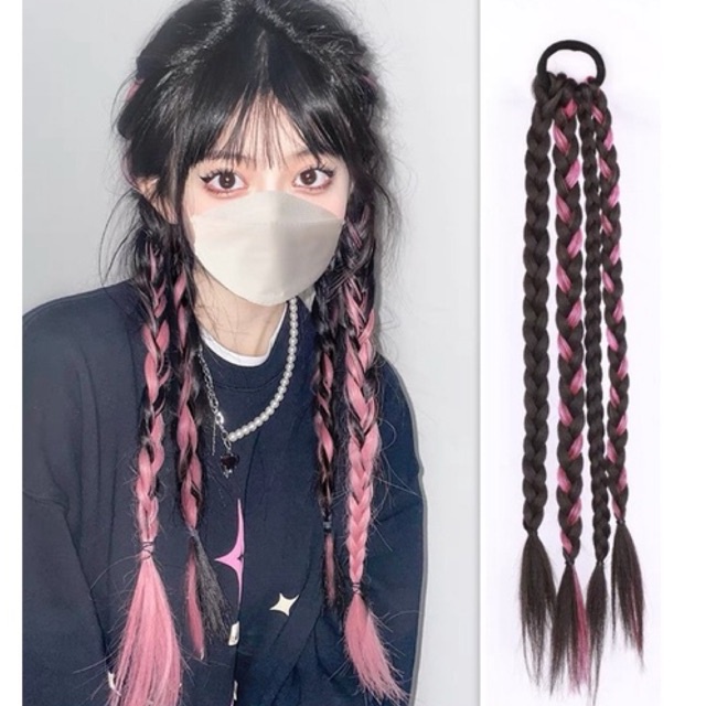 Tóc giả tết hình con rết nhiều màu size 45cm - Khanturban.vn