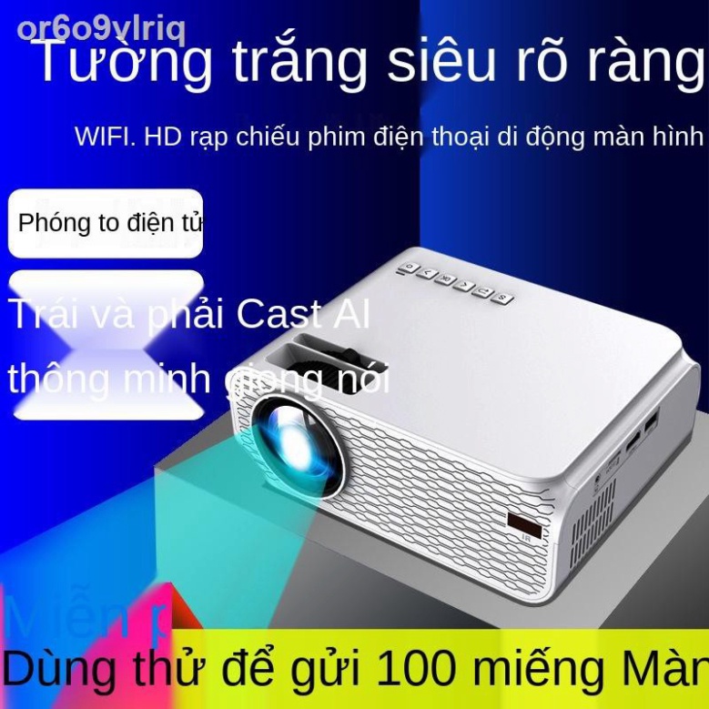 ◕Máy chiếu gia đình mới Huiqu Máy chiếu HD 3D phòng ngủ thông minh wifi rạp hát gia đình máy tích hợp