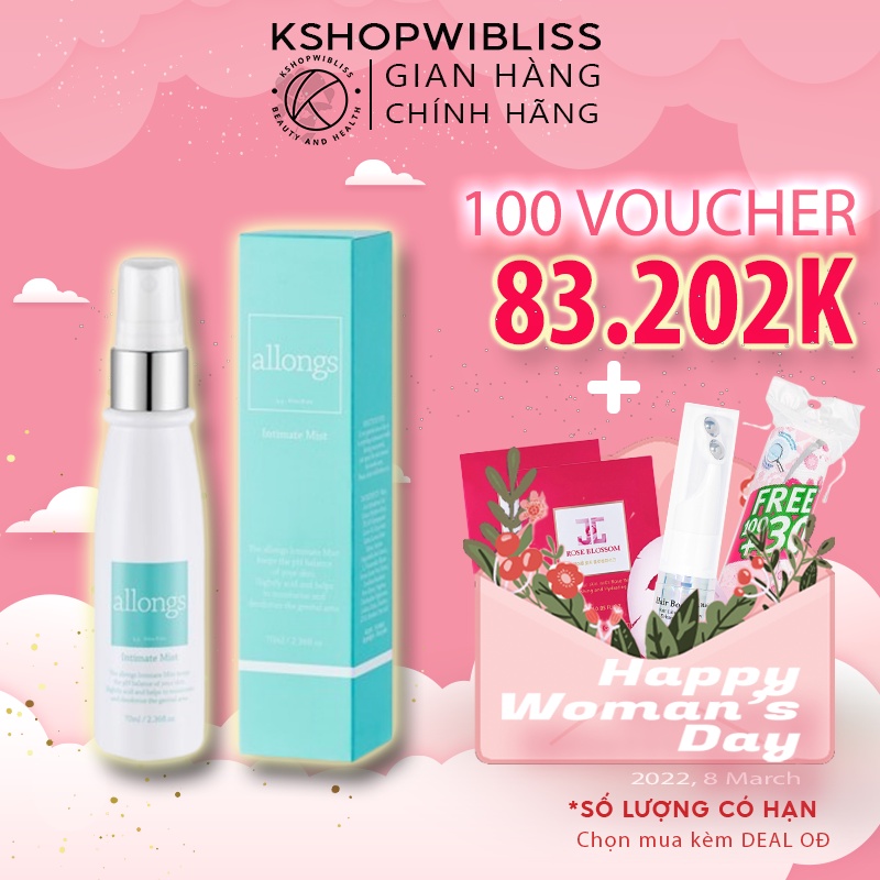 Xịt Khoáng Phụ Khoa Làm Sạch, Khử Mùi ALLONGS INTIMATE MIST 70ml