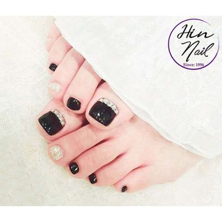 set 24 móng chân giả đính đá độc đáo hàng cao cấp - Tặng keo dán móng