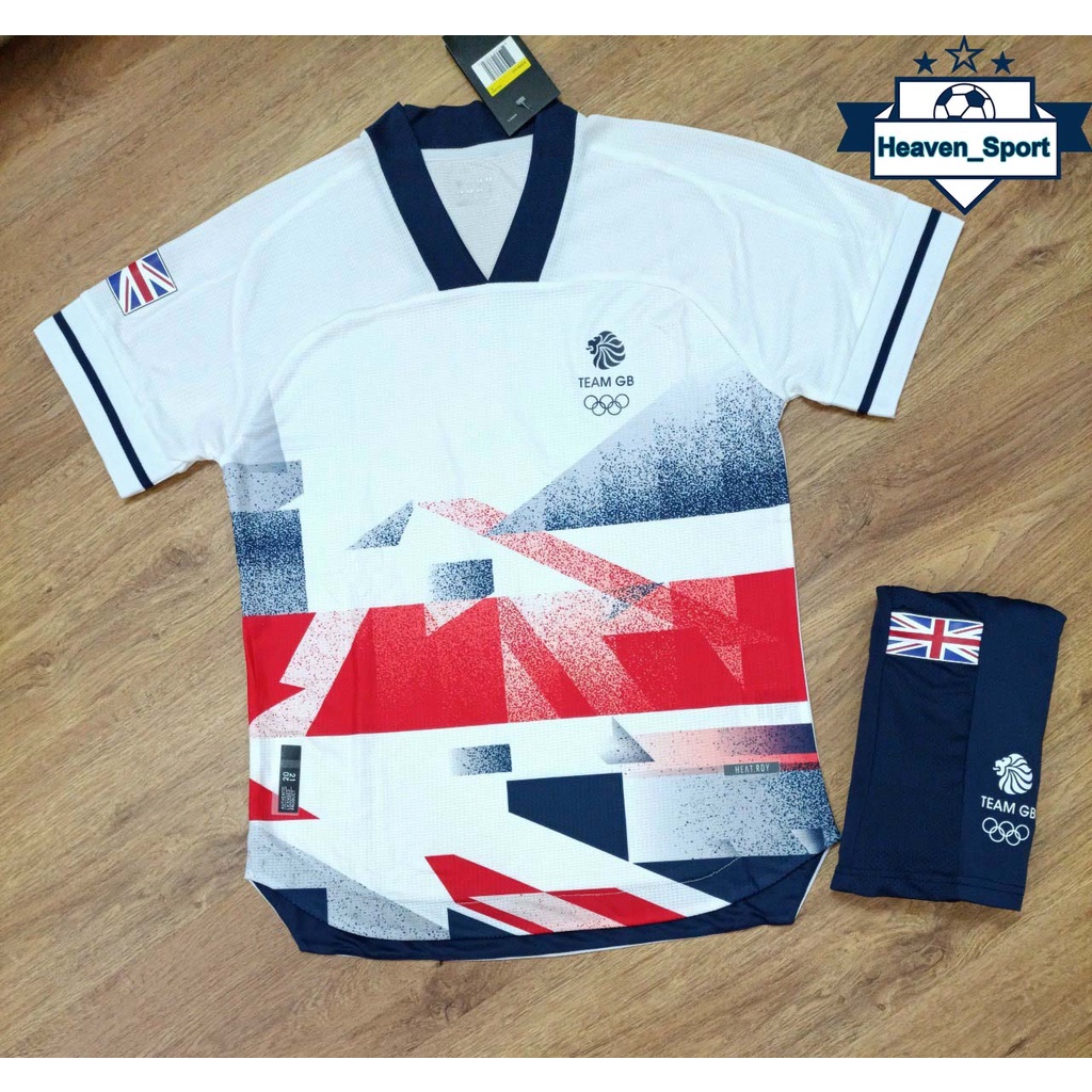 Áo Bóng Đá Đội Tuyển Olympic Vương Quốc Anh - Chuẩn Mẫu Thi Đấu Quốc Tế - Vải Poly Thái Gai Lưới