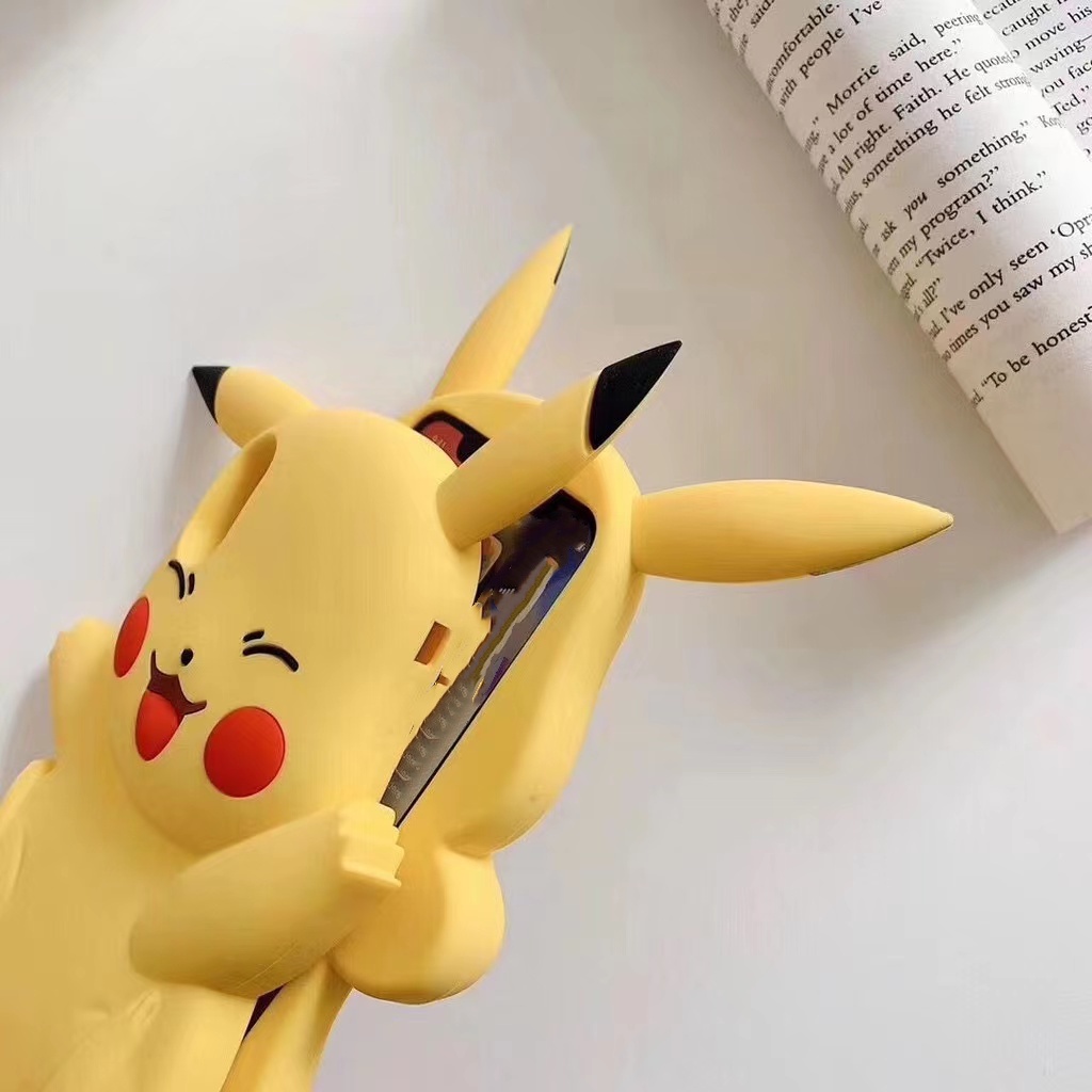 Ốp Điện Thoại Silicon Hình Pikachu 3D Cho iPhone XS Max 11ProMax 12ProMax 13ProMax