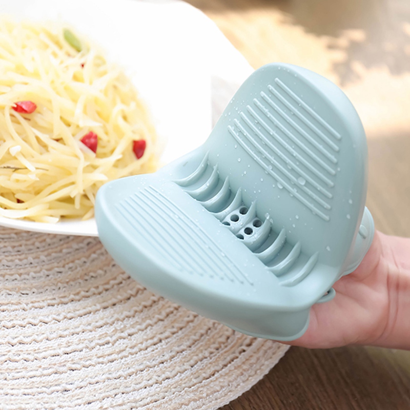 Găng tay kẹp cách nhiệt chống bỏng sử dụng trong lò vi sóng bằng chất liệu silicone chịu được nhiệt độ cao