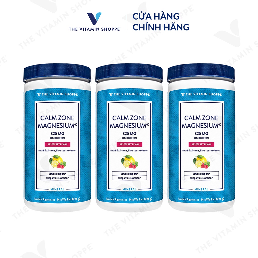 Bột giảm nhức mỏi cơ thể THE VITAMIN SHOPPE Calm Zone Magnesium 325 MG 225g