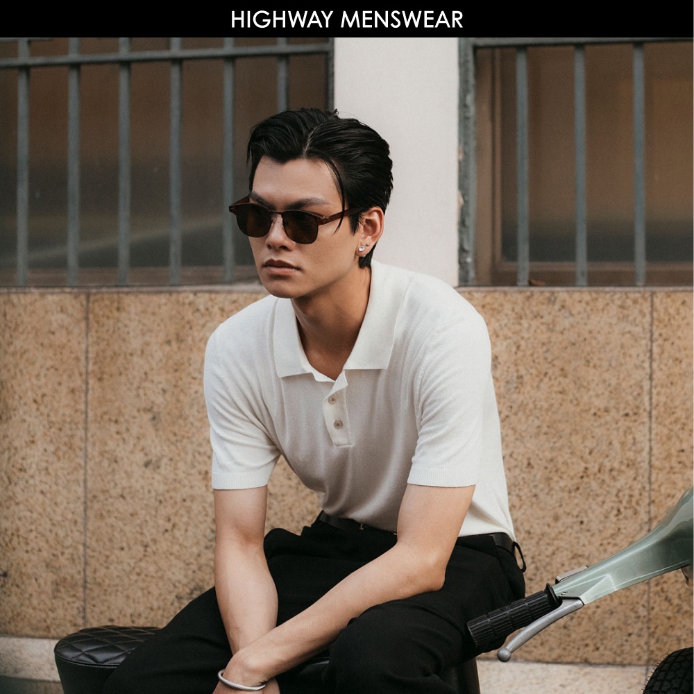 Áo polo nam premium trắng HIGHWAY MENSWEAR Aston