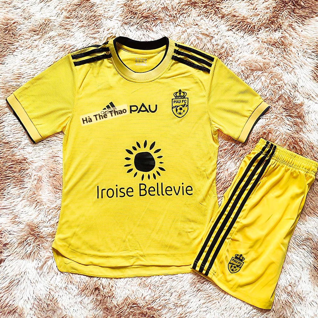 Bộ quần áo đá bóng clb bóng đá PAU FC in Quang Hải 19 mới màu vàng poly mè thái cao cấp - My Thể Thao