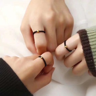 (1 chiếc) Nhẫn tình duyên MỘT HẠT ĐEN ĐỎ