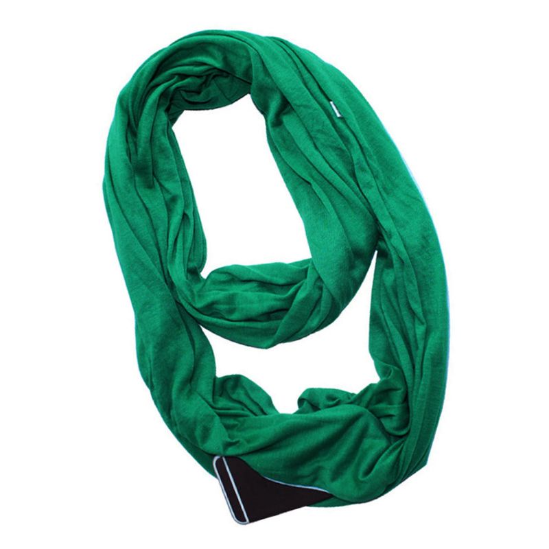 Khăn Choàng Cổ 135-175cm 10 Màu Co Giãn Có Khóa Kéo