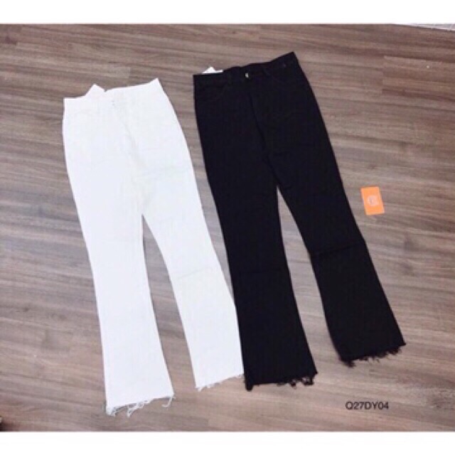 Quần ống loe chất liệu kaki