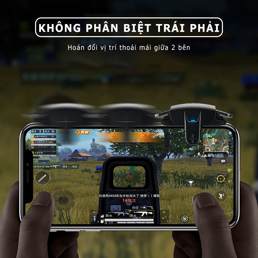 Nút bắn pubg MEMO AK05 hỗ trợ ghìm tâm auto tap 4 chế độ thao tác 4 ngón dễ dàng chơi game FPS FREE FIRE ROS