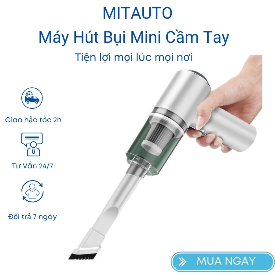 Máy hút bụi ô tô cầm tay mini không dây hút bụi ô tô giường sofa bàn phím nhãn hiệu VACUUM MITAUTO