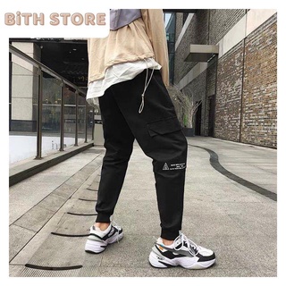 Quần dài kaki thể thao nam túi hộp màu đen, quần jogger bo ống mặc mùa hè