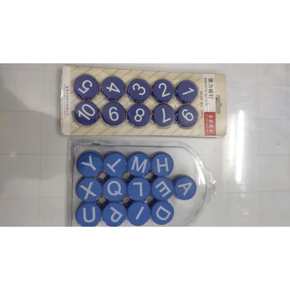 Bộ chữ số Nam châm 30mm cao cấp vỉ 26 chữ cái hít siêu mạnh