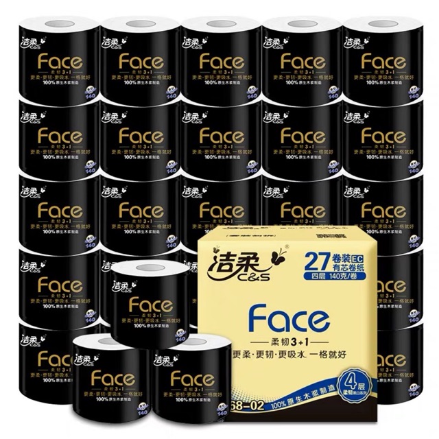Giấy vệ sinh cao cấp face đen 27 cuộn