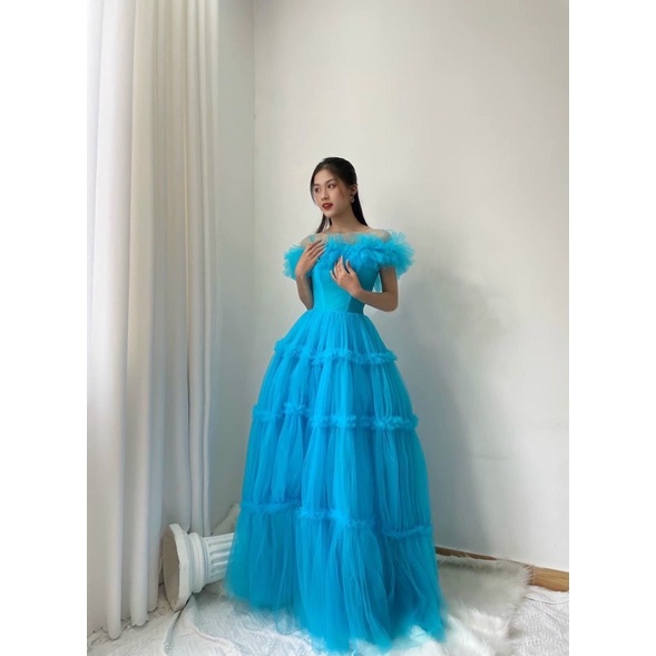 MS1288V ĐẦM MAXI DÚN TRỄ VAI full size S/M/L/XL