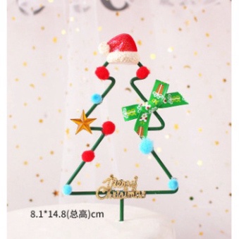 trang trí giáng sinh bánh kem [FREESHIP] cây thông bông trang trí bánh