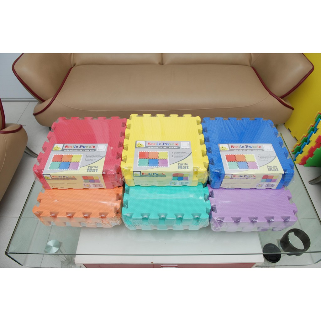 THẢM XỐP CAO CẤP CHO BÉ SMILE PUZZLE - ĐƠN MÀU - KHÔNG MÙI - TIÊU CHUẨN CHÂU ÂU