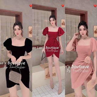 Đầm nhấn eo +kèm hoa #bigsize 60=>90kg