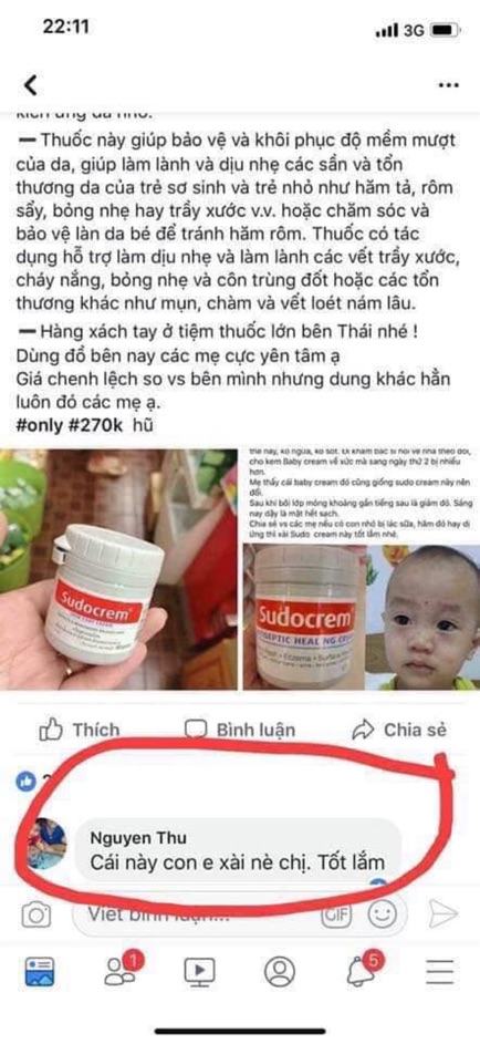 Kem trị hăm #Sudocrem Thái Lan