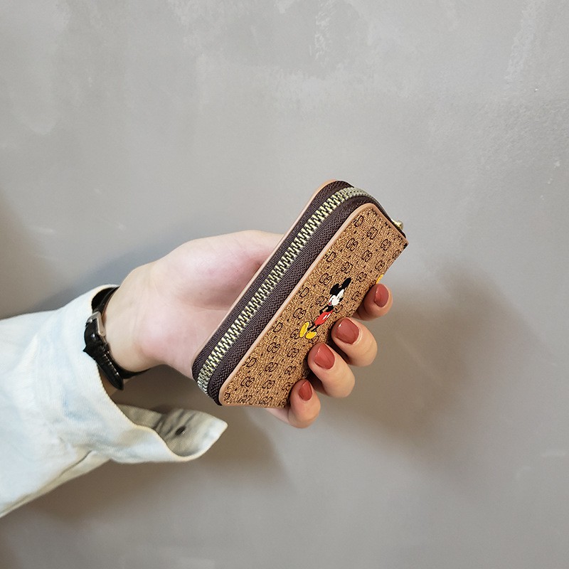 Ví Ngắn Đựng Tiền Xu / Thẻ Có Khóa Kéo Họa Tiết Hoạt Hình Dễ Thương Thời Trang