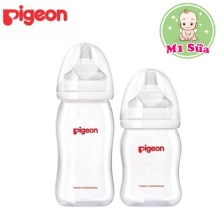 Shop m1 sữa - binh sữa pigeon cổ rộng pp plus 160ml/ 240ml