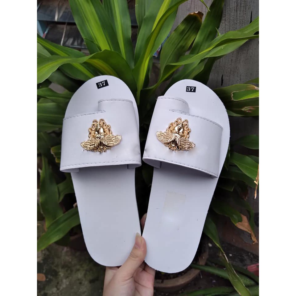 Dép sandal quai ngang xỏ ngón Nam nữ [ẢNH THẬT 100%] full size 30-44 màu Trắng