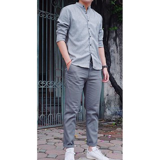 [DungShin] Quần Vải Kaki Nam Hàn Quốc Mẫu Chống Nhăn - Màu Xám Đậm