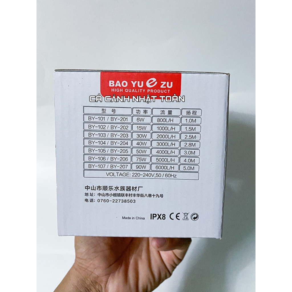 MÁY BƠM BỂ CÁ BAOYU BY 101| 102| 103| 104| 105| 106| 107 SIÊU ÊM, TIẾT KIỆM ĐIỆN