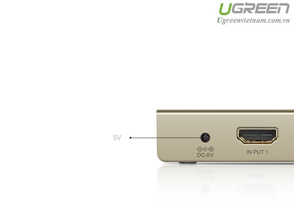 Bộ gộp HDMI 5 in 1 out Ugreen 40279, có điều khiển hỗ trợ 4K*2K, 3D, Full HD