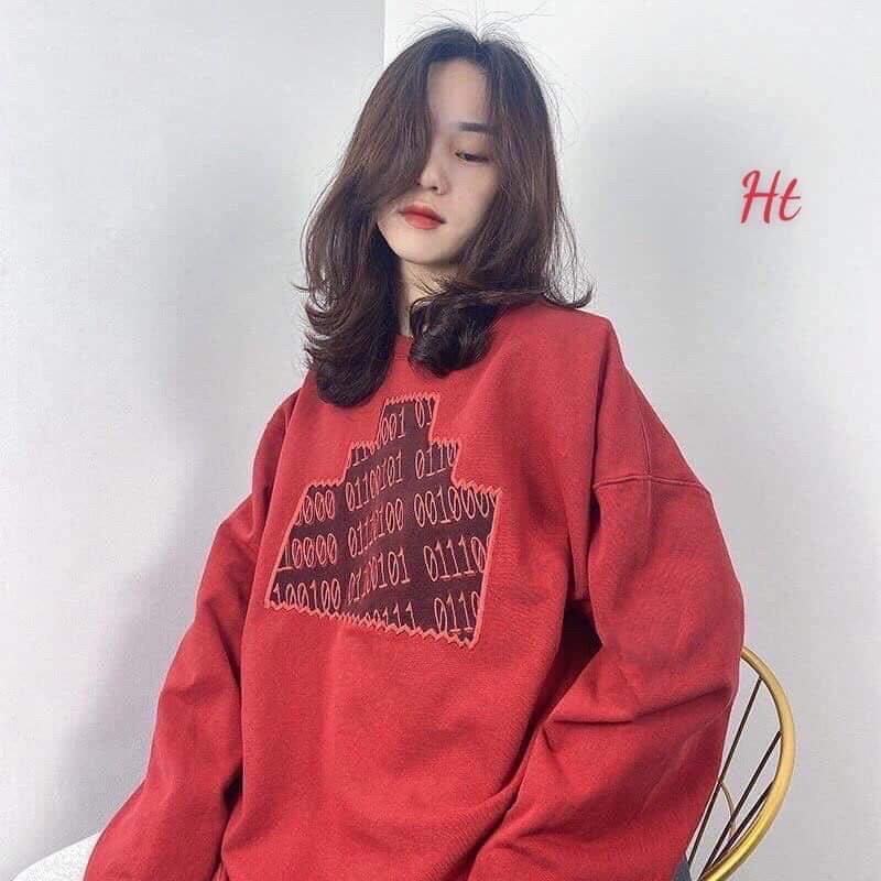 Áo sweart nỉ đỏ 1001 HT12