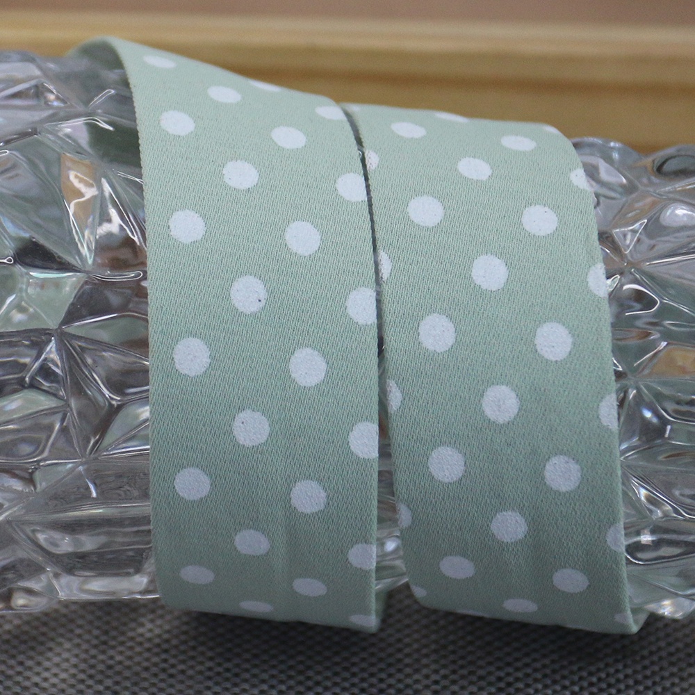 Ruy băng kaki in chấm bi xinh xắn kích thước 25mm