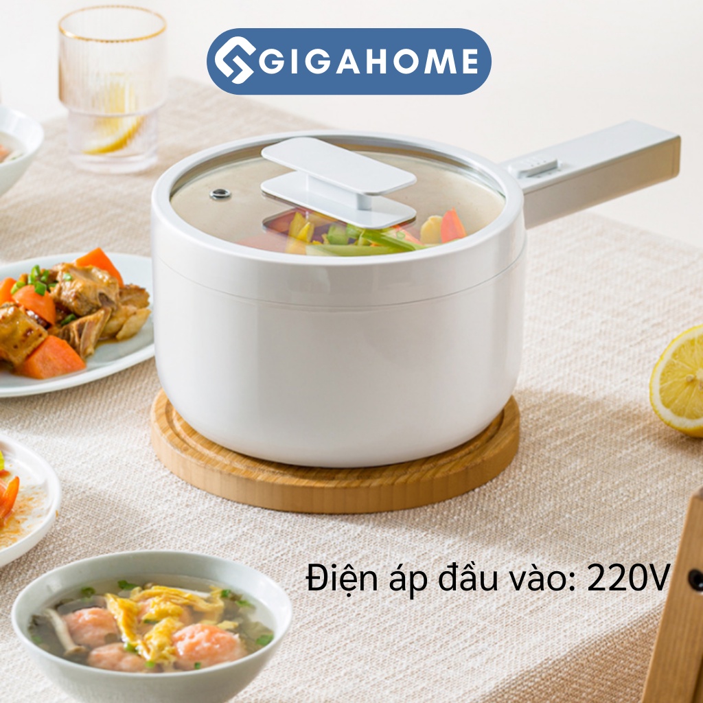 Nồi Lẩu Điện Đa Năng Nấu Mì, Chiên Xào GIGAHOME Lòng Nồi Chống Dính Dung Tích 2L 9597