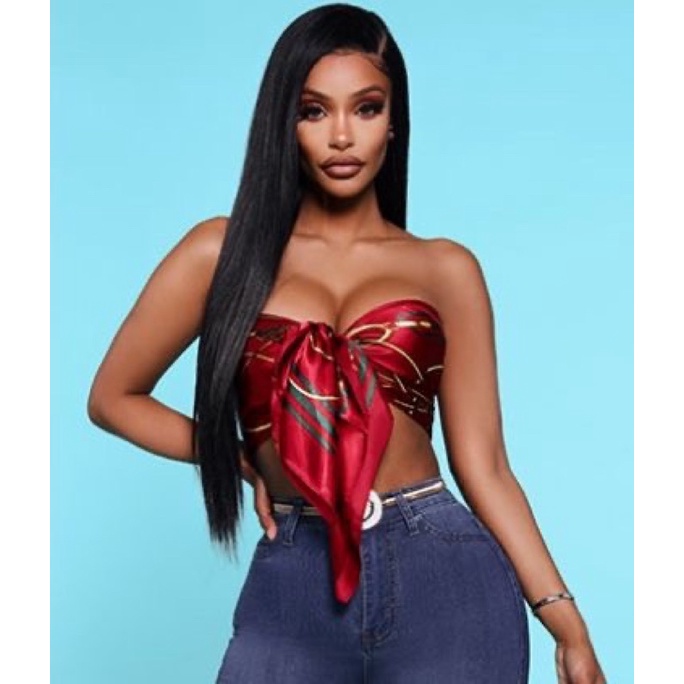 Khăn turban lụa vuông bandana làm áo yếm - Maben