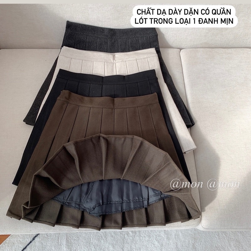 210774 Chân váy tennis dạ, chân váy ngắn xếp ly nữ, có lót quần trong chất vải dạ dày dặn, | BigBuy360 - bigbuy360.vn