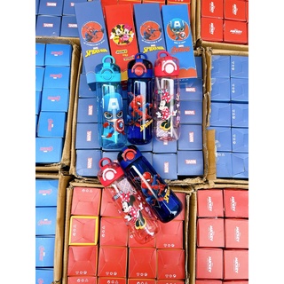 BÌNH NƯỚC MARVEL SIÊU NHÂN 500ML CHO BÉ CÓ ỐNG HÚT ( 500ML, CHẤT LIỆU CAO CẤP CHÍNH HÃNG DISNEY)