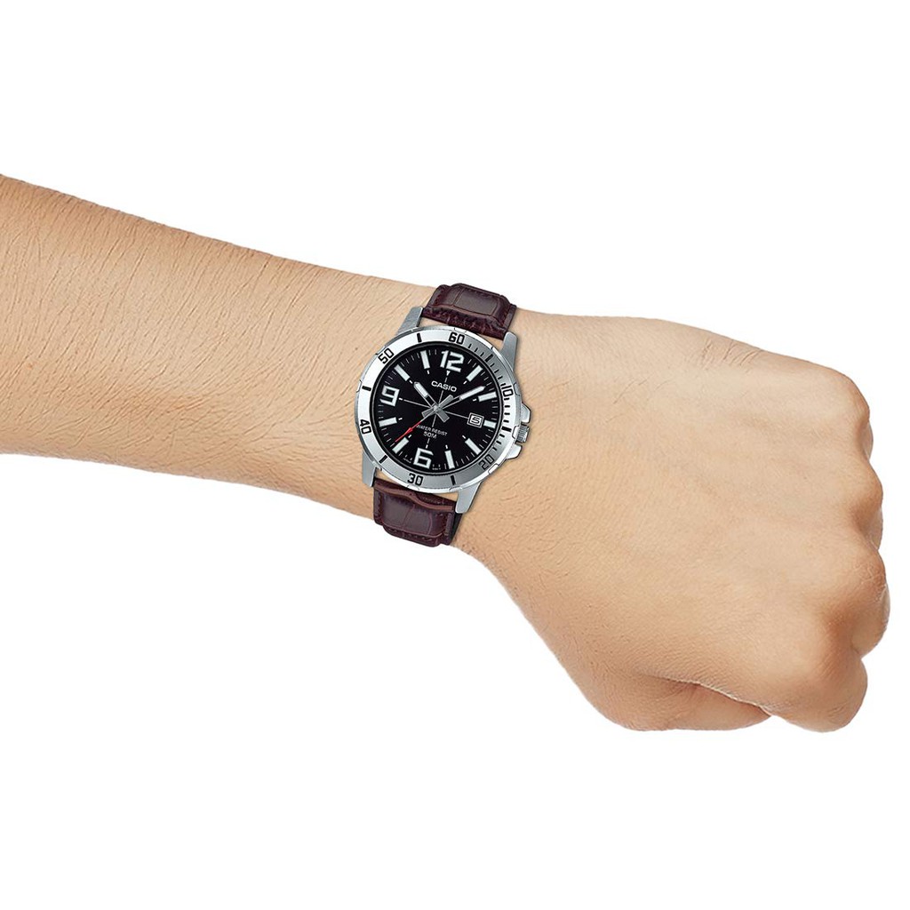 Đồng hồ nam dây da Casio MTP-VD01L-1BVUDF chính hãng