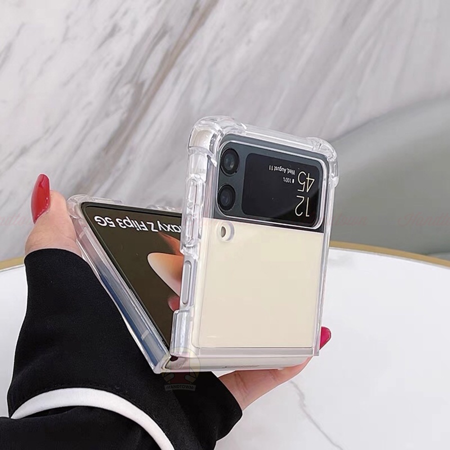 Ốp Lưng Chống Sốc Samsung Galaxy Z Flip3 Zflip 3 5G Silicone Dẻo Trong Sốc Bảo Vệ Máy Cao Cấp Handtown
