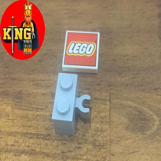 LEGO Light Bluish Gray Brick, Modified 1 x 2 with Open O Clip Thick (Vertical Grip)